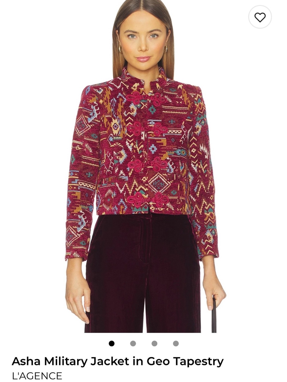 L'AGENCE Asha Military Jacket in Geo Tapestry